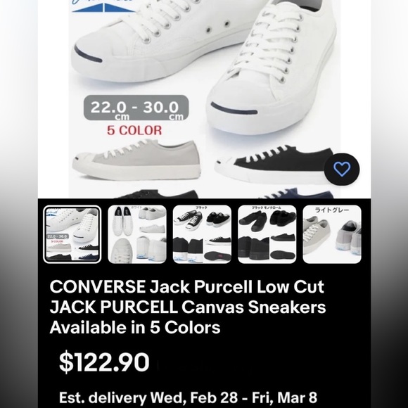 Converse Jack Purcell Low Tops Lace Blue Vintage Sneakers Women’s 7.5 / Men’s 6 - Picture 17 of 17